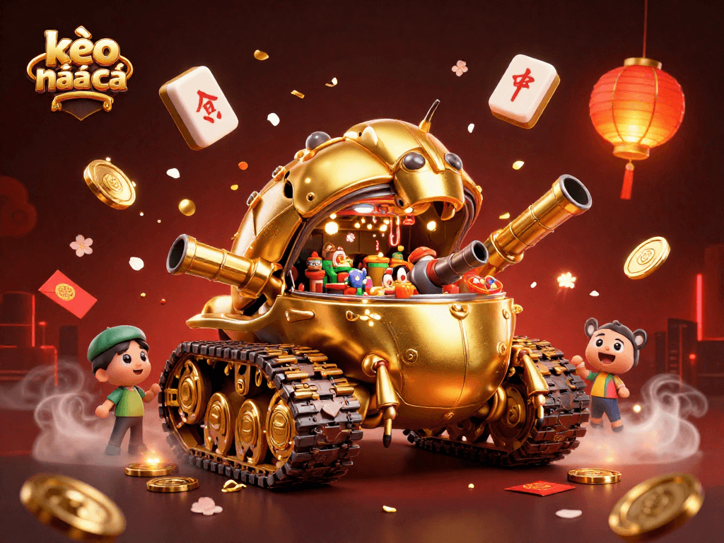 Engage with the thrilling kèo nhà cái action inside a vibrant 3D cartoon casino illustration.