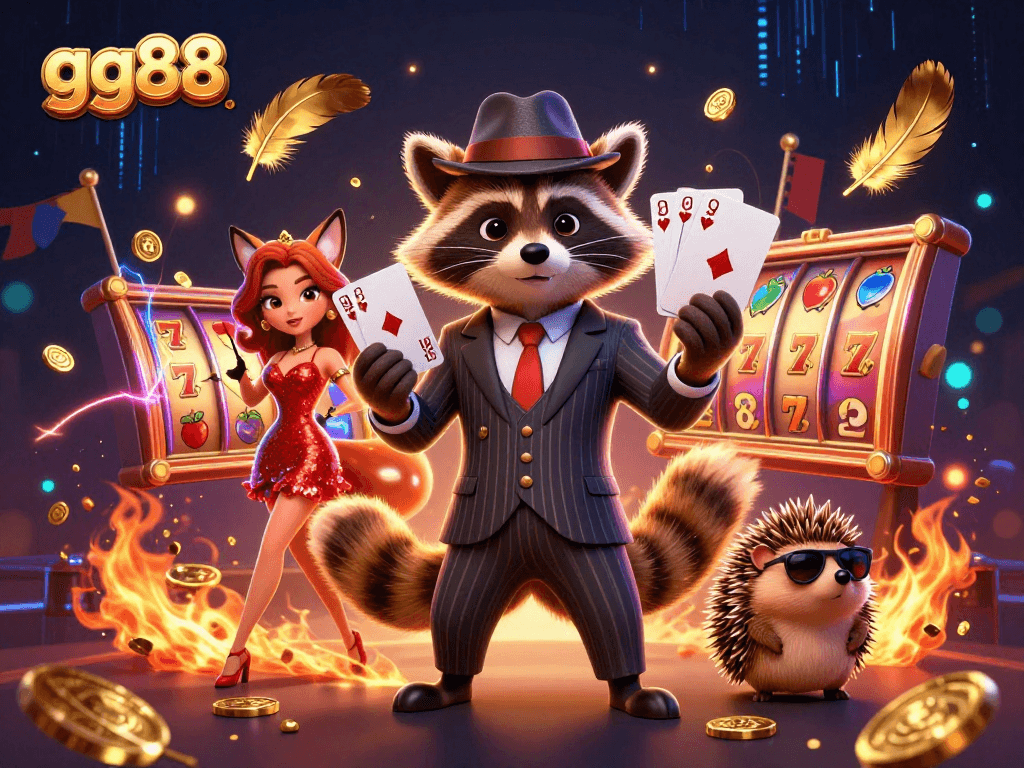 Spin the reels at GG88 for a chance to win jackpot prizes in an exciting casino scene.