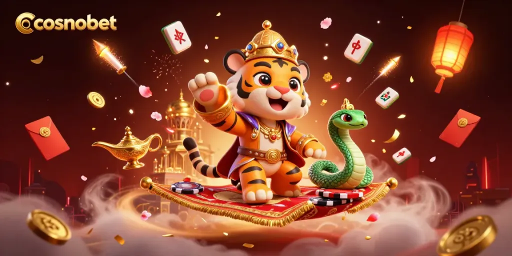Play and win big with cosmobet in a vibrant, magical casino scene bursting with excitement.