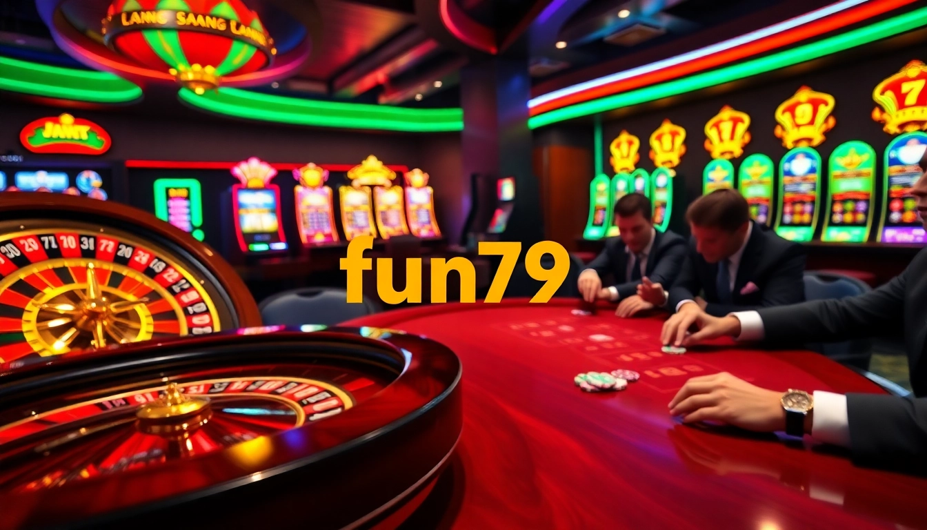 Players enjoy strategic roulette and betting at fun79's luxurious casino.