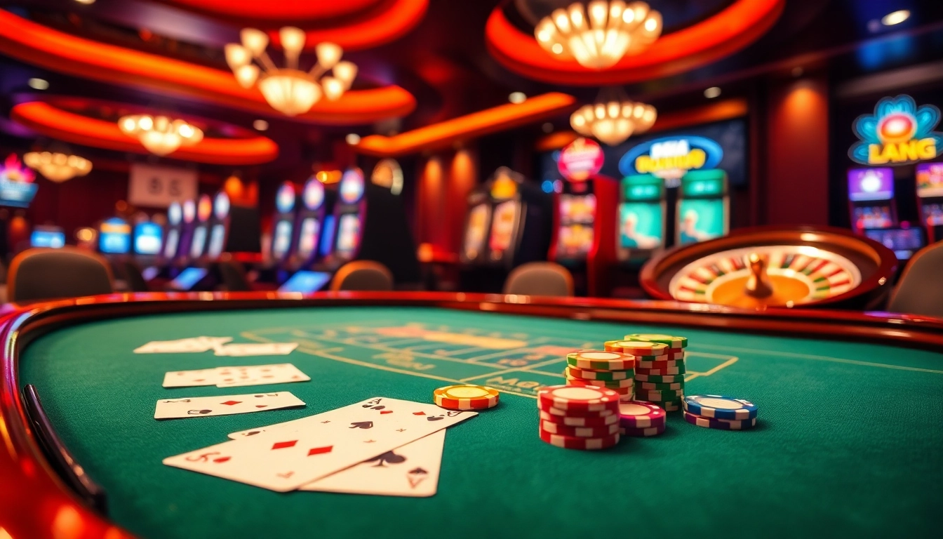 Play at the luxurious j88-themed poker table surrounded by vibrant casino elements.