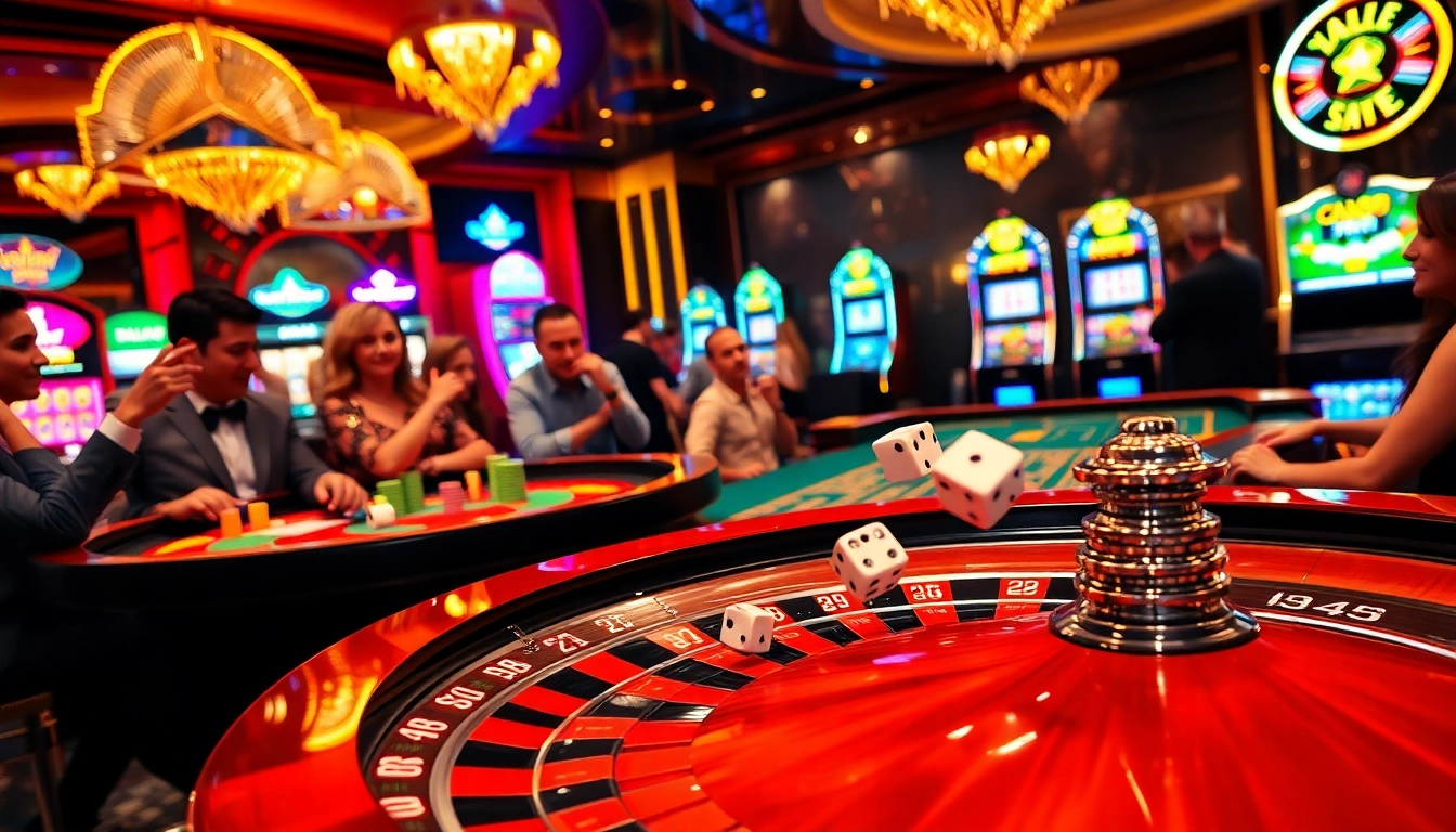Exciting casino action at https://www.eejl33.com/ with players around a roulette table.