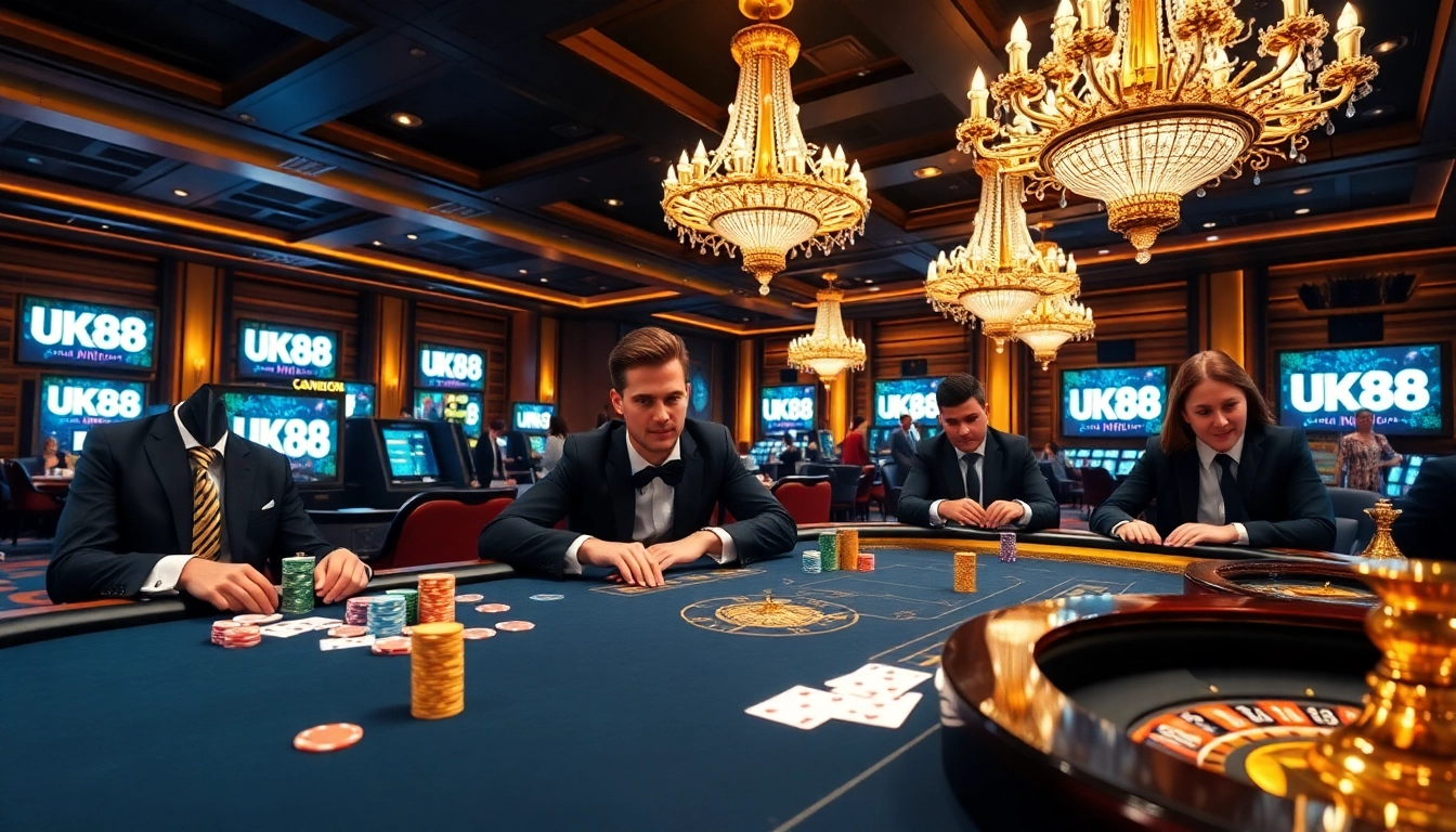 Experience the excitement of gambling at UK88 with vibrant casino visuals and high-class atmosphere.