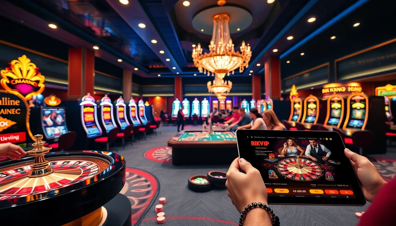 Experience the excitement of rikvip casino games with vibrant tables and engaged players.