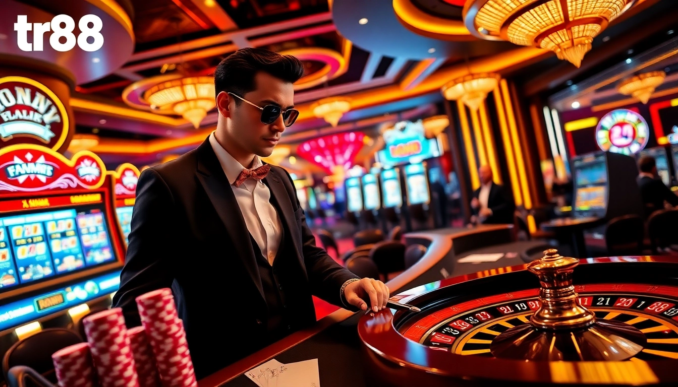 Experience the thrill of the casino with tr88 at vibrant gaming tables and exciting slot machines.