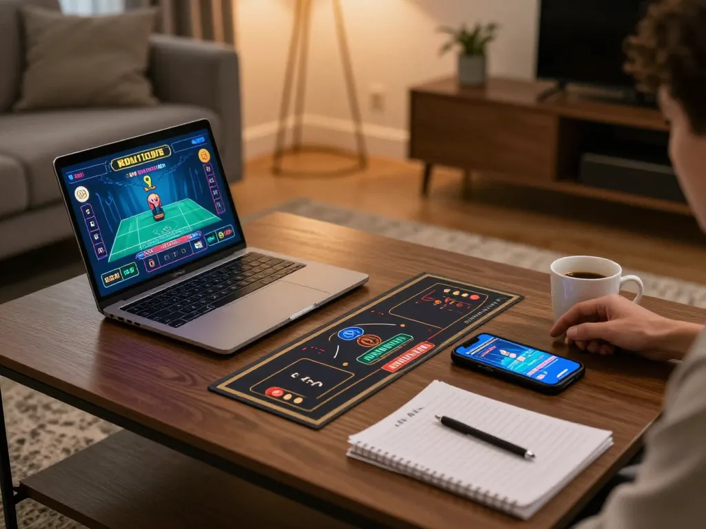 3Win players engaging with online casino on devices, showcasing the thrill of remote betting