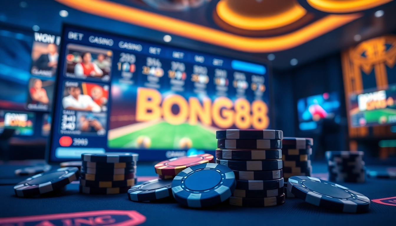 Bong88's virtual casino environment showcasing excitement and luxury in online gambling.