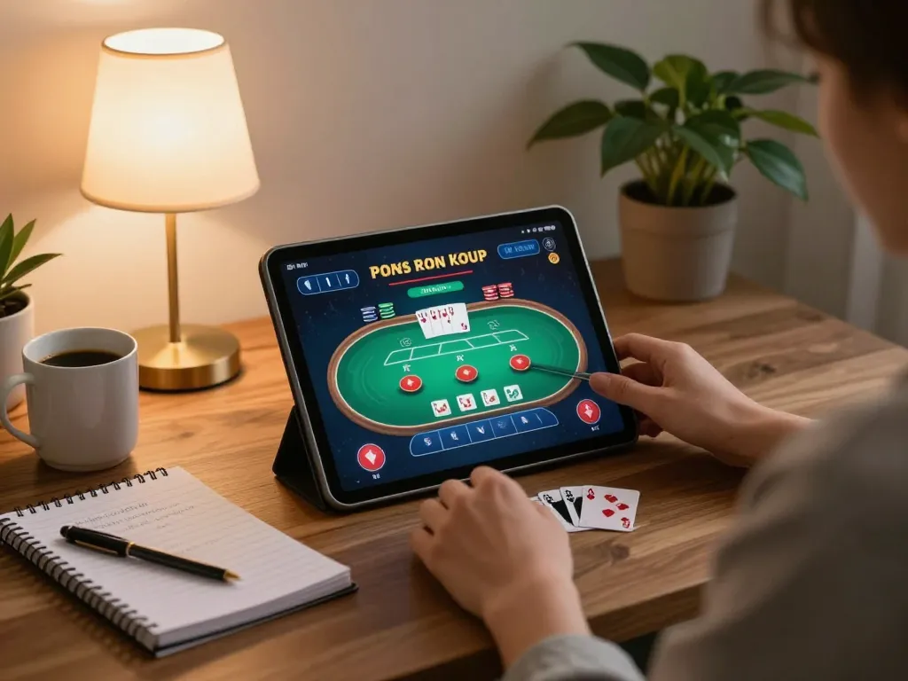 Engaged player using rr88k1 com app on tablet in cozy home setting for online casino gaming