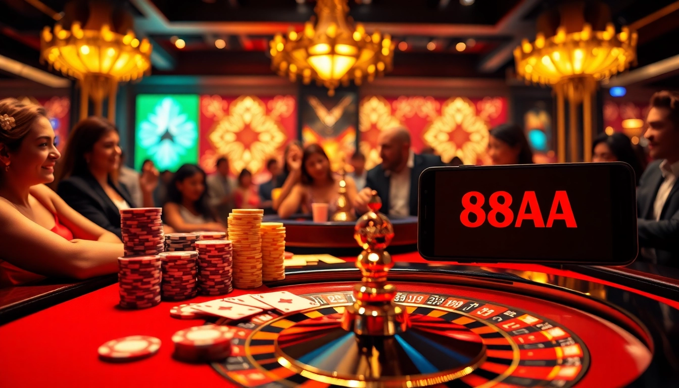 Experience high stakes gaming at https://88aa.law/ with luxurious tables, poker chips, and thrilling roulette.