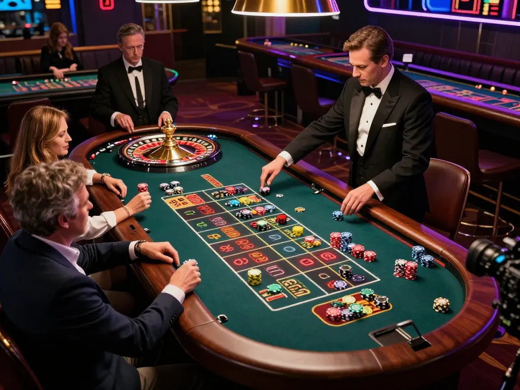 Players strategizing bets at a roulette table, showcasing the excitement of 789win gaming.