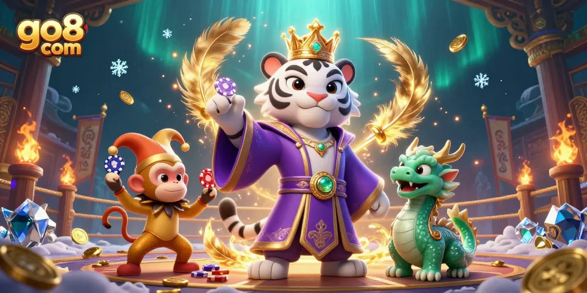 Experience thrilling gameplay at go8 com with vibrant 3D casino characters and dynamic game elements.