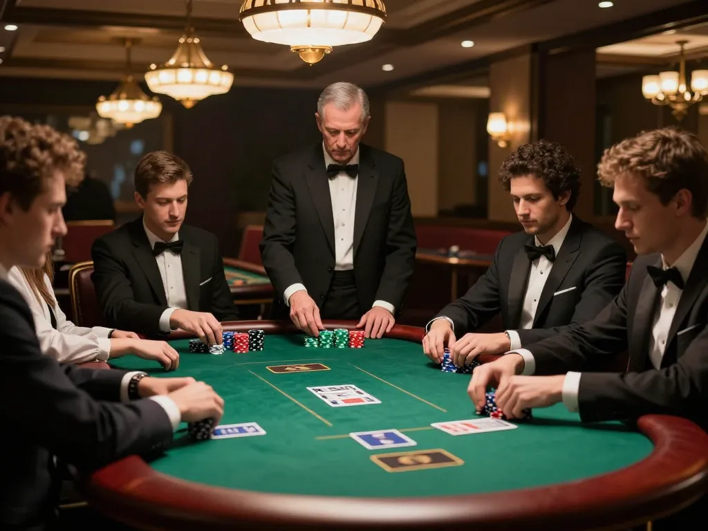 Engaged players at cm88 poker table strategizing for the next big win.