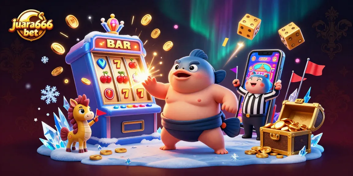 Rasakan kemenangan mendebarkan dengan juara666 bet dalam suasana kasino bawah air yang vibrant menampilkan sumo fugu dan elemen permainan yang dinamis.