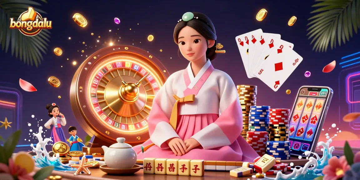 Engage with bongdalu's live betting action, vibrant casino ambiance featuring a serene Asian woman in traditional attire with dynamic game elements.