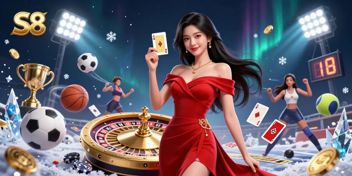 S8: Engage in dynamic gameplay at a vibrant casino scene showcasing roulette and sports elements.
