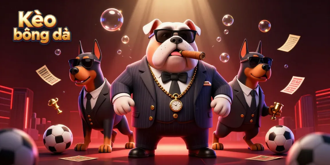 Kèo bóng đá showcases vibrant sports betting dynamics, featuring cartoon characters and animated game elements.