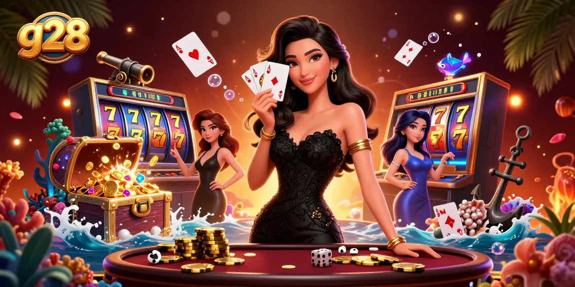 Play winning combinations with g28 in this vibrant casino-themed illustration.