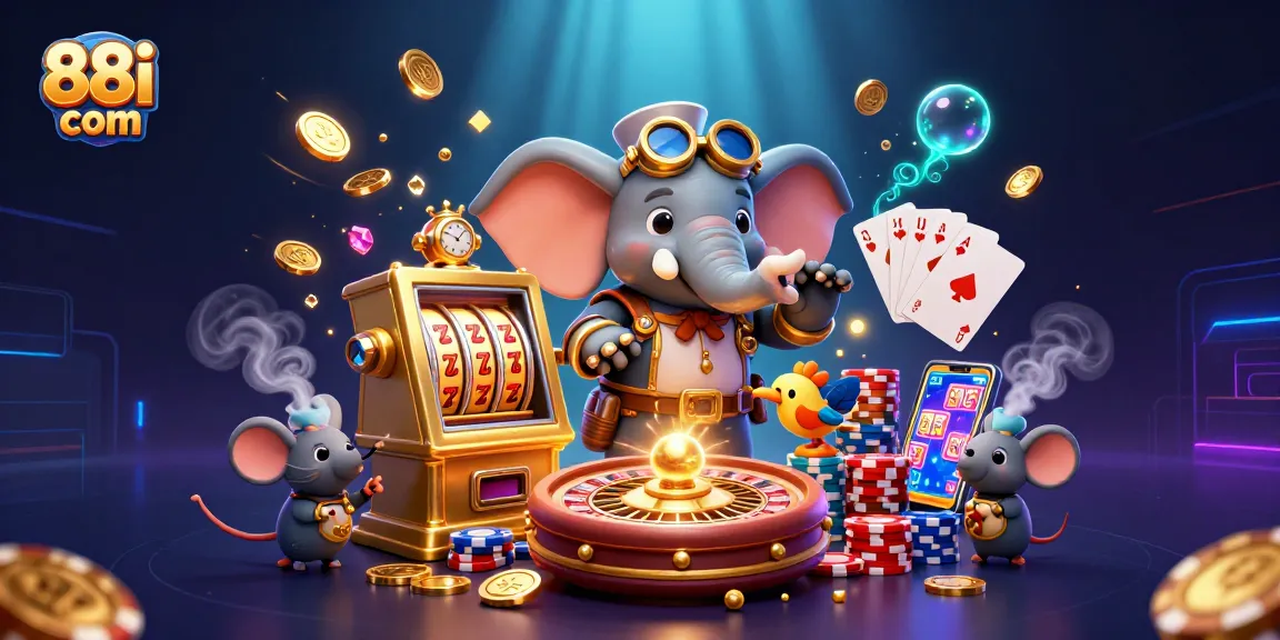 Experience excitement with 88i com as a steampunk elephant wins big at the casino!