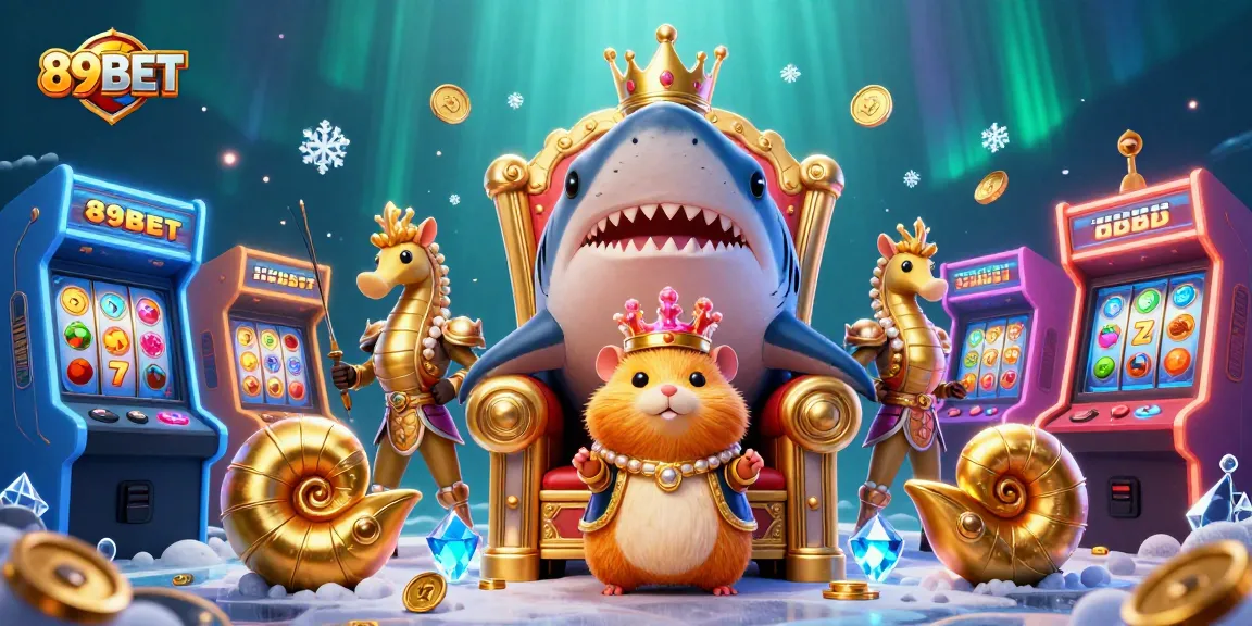 Experience the thrill of winning with vibrant slots and the majestic 89BET in this engaging illustration.