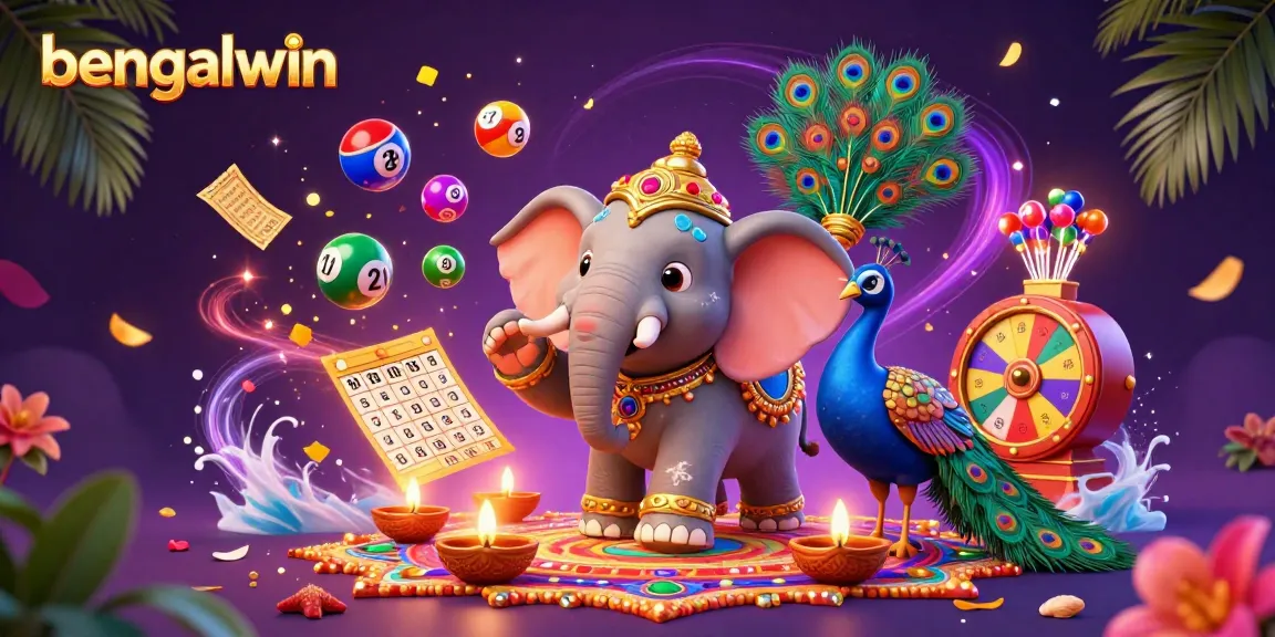 Bengalwin's vibrant casino scene showcases colorful characters and lively gaming elements.