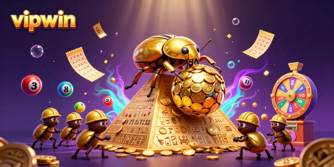 Engage with vipwin's vibrant world of online gaming featuring colorful lottery elements and lucky symbols.