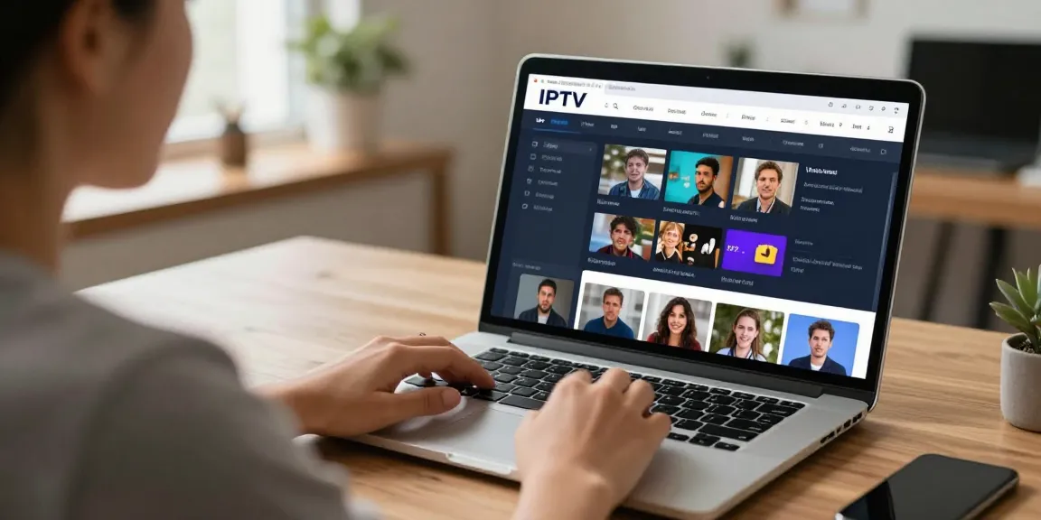 Engaged IPTV reseller managing dashboard features from a trusted IPTV Reseller Panel in a professional office setting.