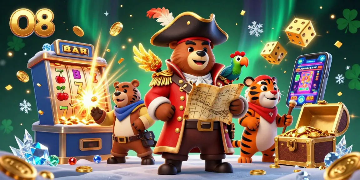 Experience exciting wins with O8 as the pirate captain and his crew dive into a treasure-filled gambling adventure.