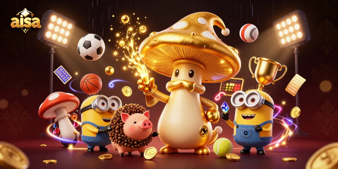 Experience excitement in aisa's vibrant sports betting scene with whimsical wizard and treasures.