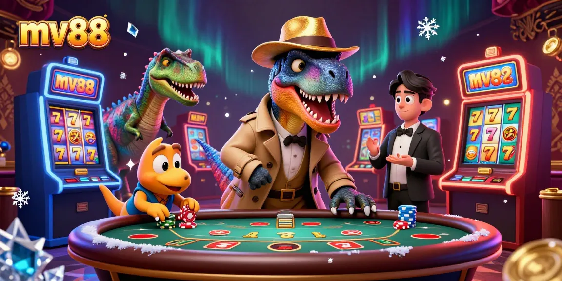 Experience thrilling action at mv88 casino with a velociraptor card counter and stegosaurus pit boss.