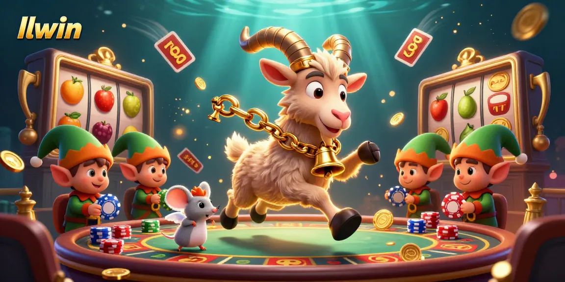 Experience thrilling gameplay at llwin's vibrant casino filled with colorful slot reels and mischievous characters.