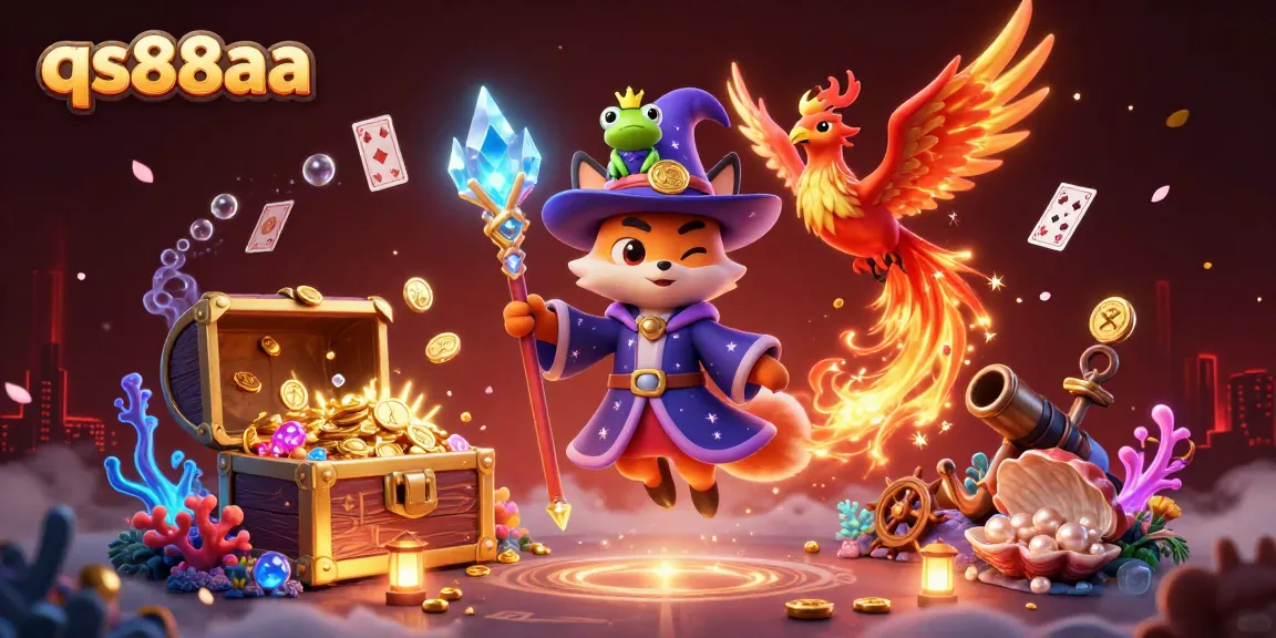 Engage in thrilling gameplay with qs88aa, featuring a wizard fox and phoenix over underwater treasures.